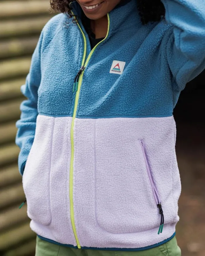 Women Tops Passenger Fairbanks 20 Full Zip Recycled Sherpa Fleece Lilac Mist Lilac Mist