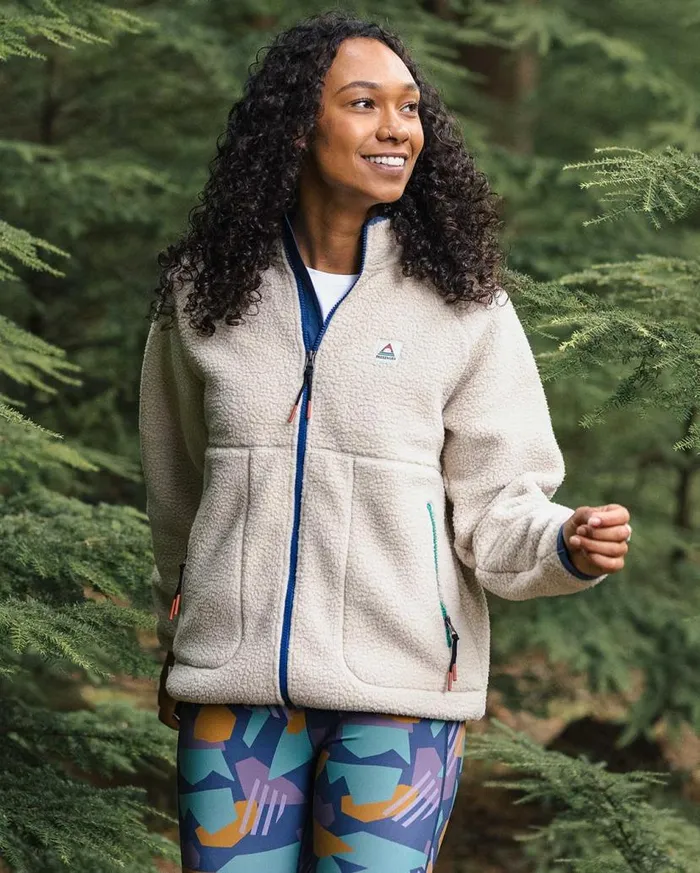 Women Tops Passenger Fairbanks 20 Full Zip Recycled Sherpa Fleece Oatmeal Oatmeal