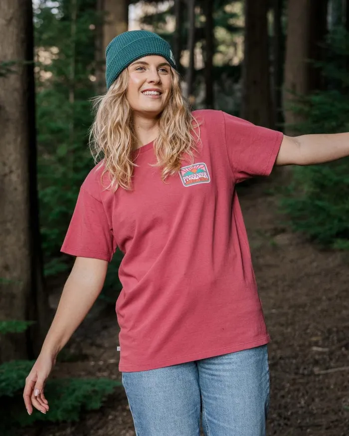 Women Tops Passenger Golden Hour Recycled Cotton Oversized TShirt Earth Red Earth Red