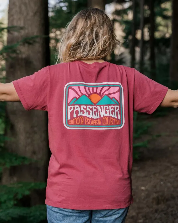 Women Tops Passenger Golden Hour Recycled Cotton Oversized TShirt Earth Red Earth Red