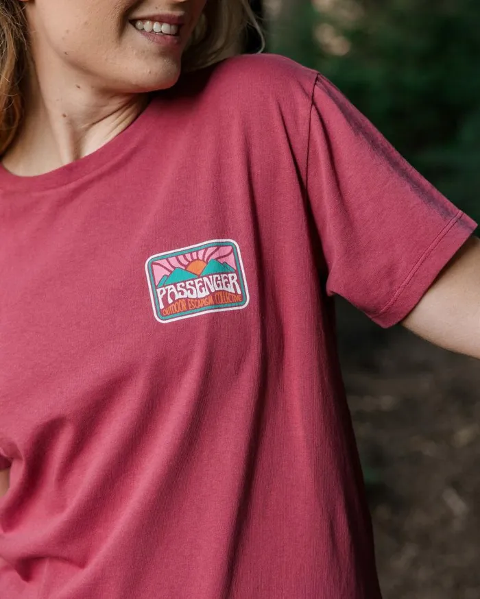 Women Tops Passenger Golden Hour Recycled Cotton Oversized TShirt Earth Red Earth Red