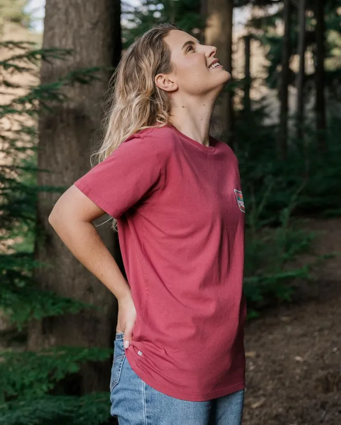 Women Tops Passenger Golden Hour Recycled Cotton Oversized TShirt Earth Red Earth Red