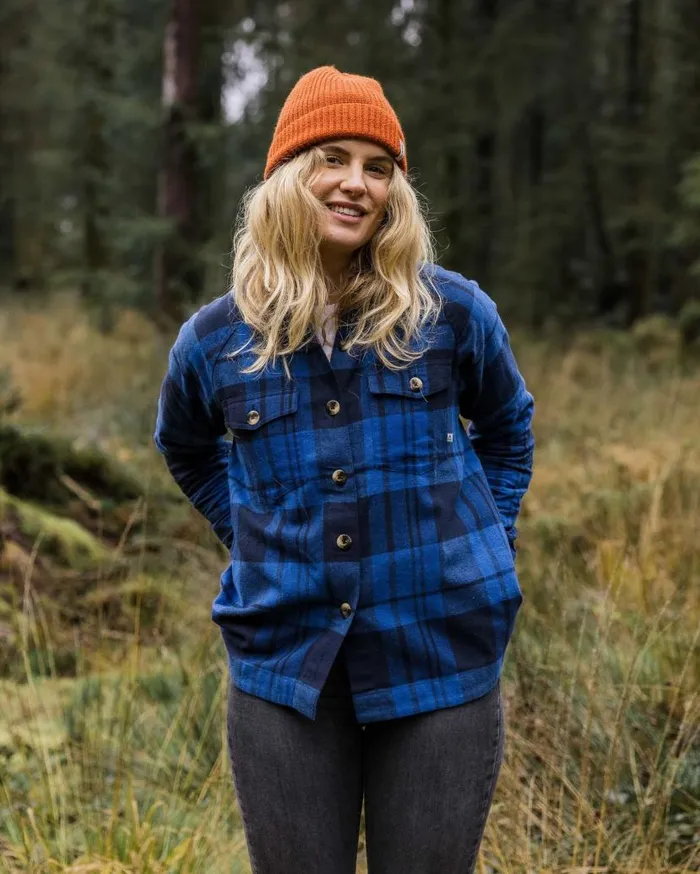 Women Tops Passenger Harmony Organic Cotton Check Shirt True Blue True Blue