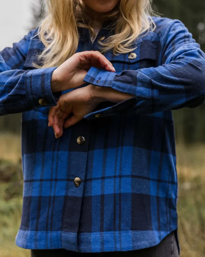 Women Tops Passenger Harmony Organic Cotton Check Shirt True Blue True Blue