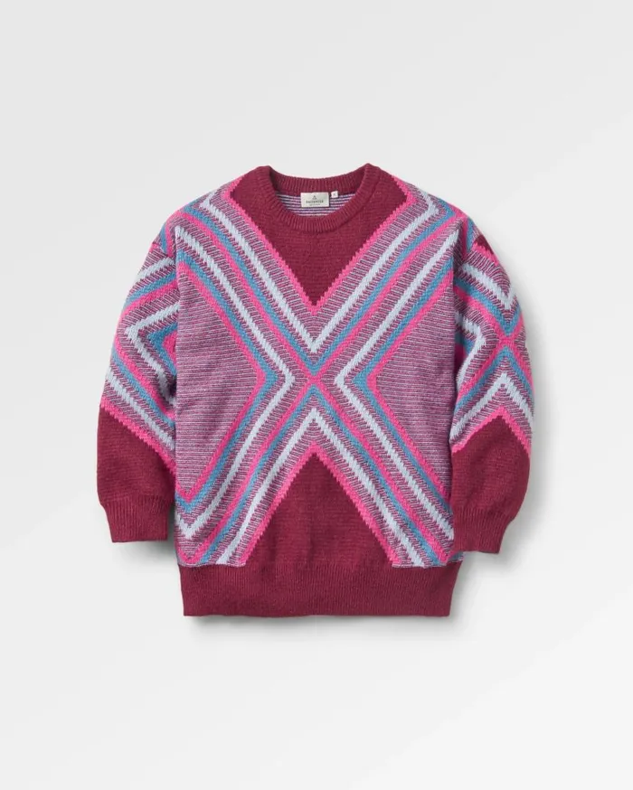 Women Tops Passenger Homestead Oversized Recycled Knitted Jumper Wine Wine