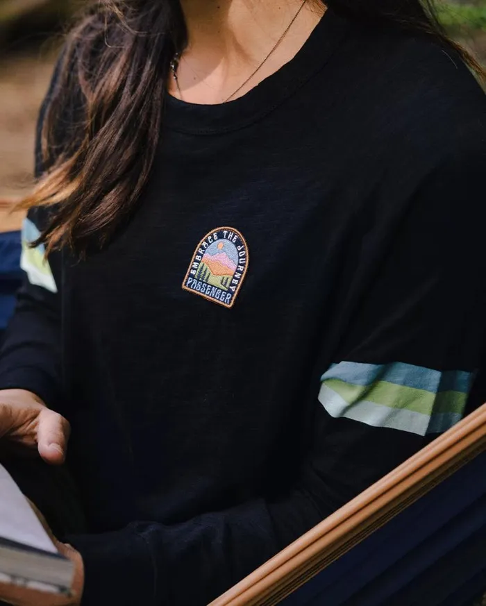 Women Tops Passenger Hope Recycled Cotton Oversized Ls TShirt Black Black