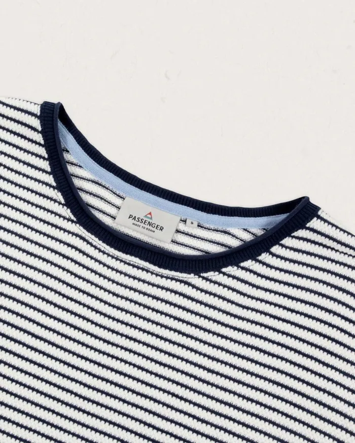 Women Tops Passenger Muir Organic Knitted Jumper Off White Stripe Off White Stripe