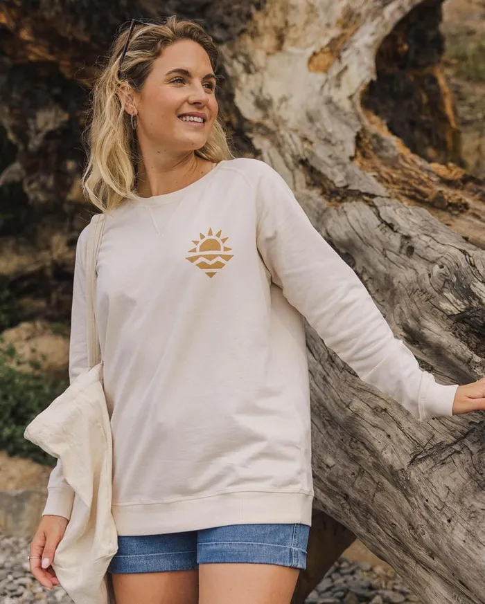 Women Tops Passenger Mystic Recycled Cotton Sweatshirt Birch Birch