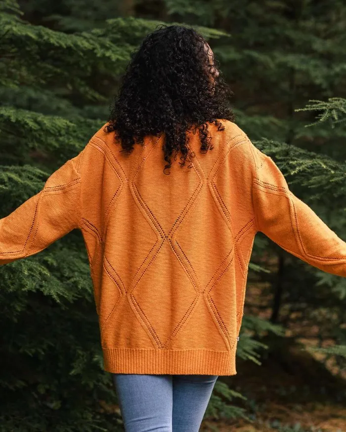 Women Tops Passenger Palm Organic Oversized Knitted Jumper Apricot Apricot