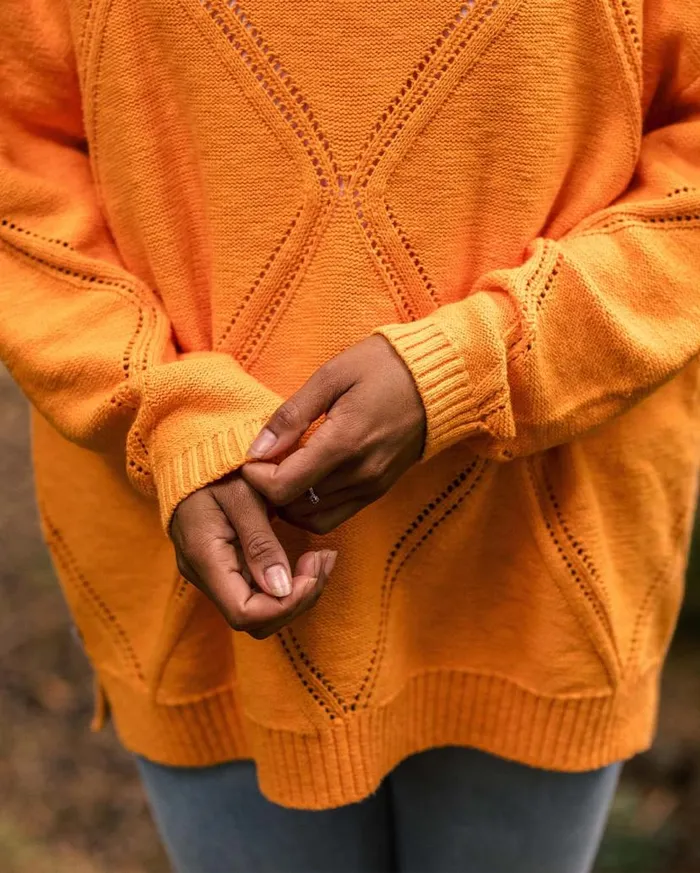 Women Tops Passenger Palm Organic Oversized Knitted Jumper Apricot Apricot