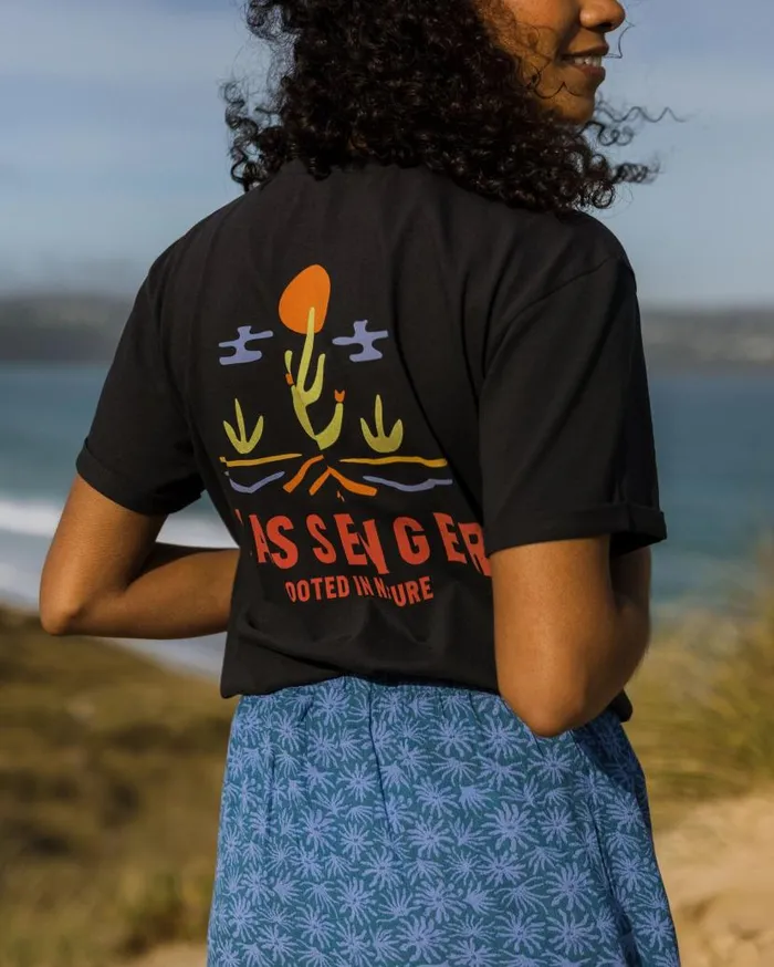 Women Tops Passenger Planted Recycled Cotton TShirt Black Black