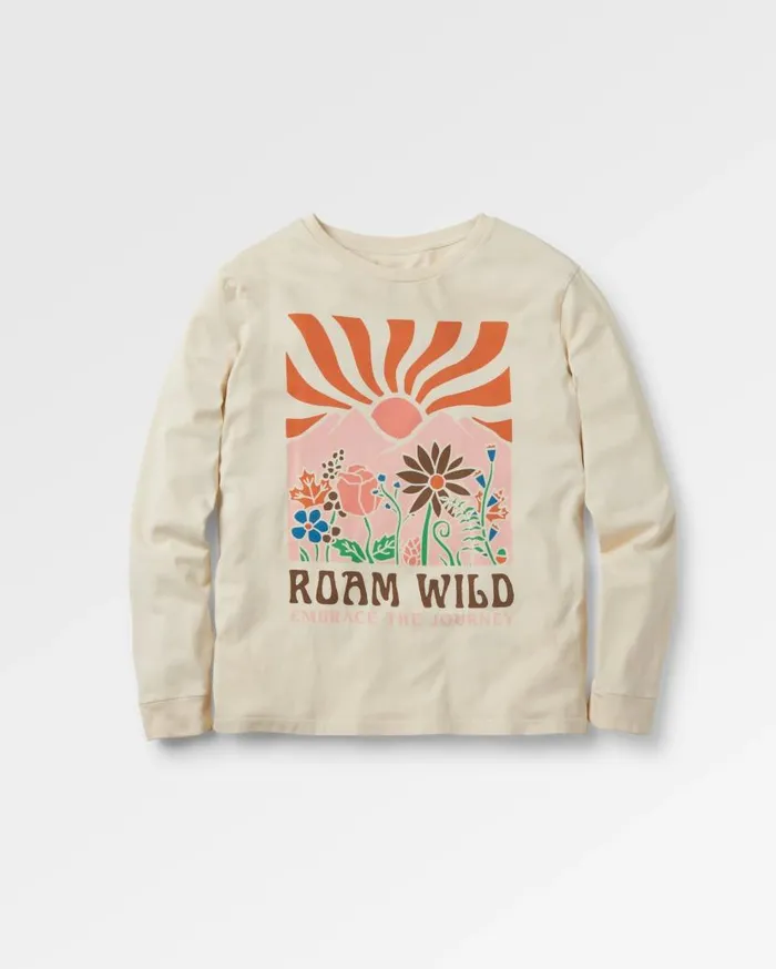 Women Tops Passenger Roam Wild Recycled Cotton Oversized LS TShirt Birch Birch