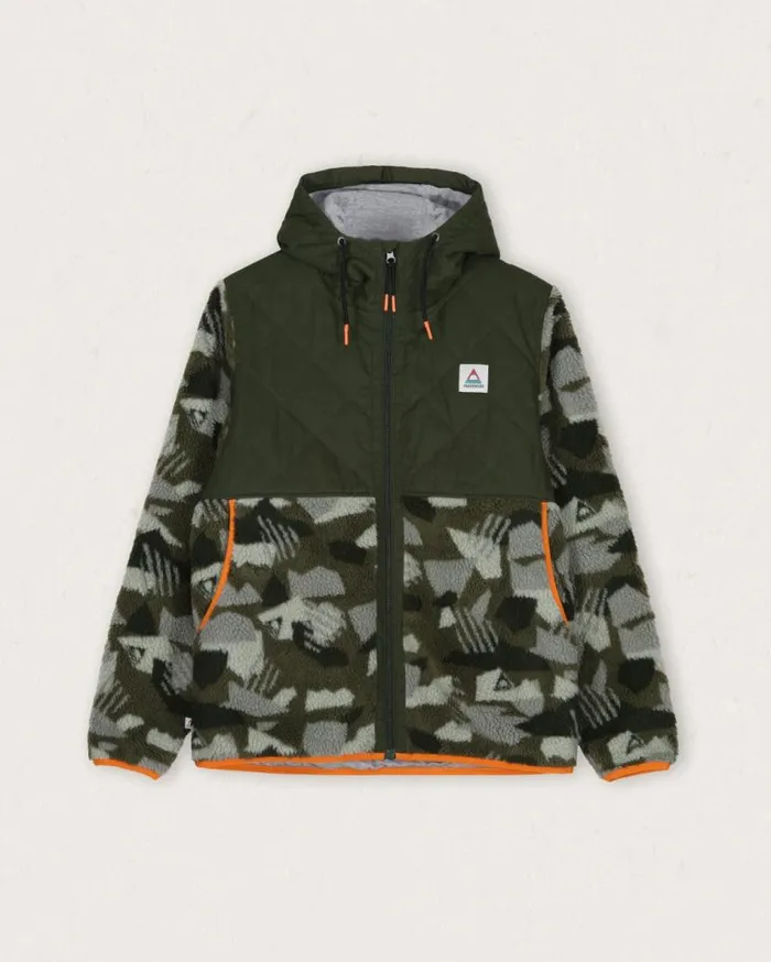 Women Tops Passenger Sefton Recycled DeepPile Sherpa Full Zip Fleece Fir Tree Fir Tree