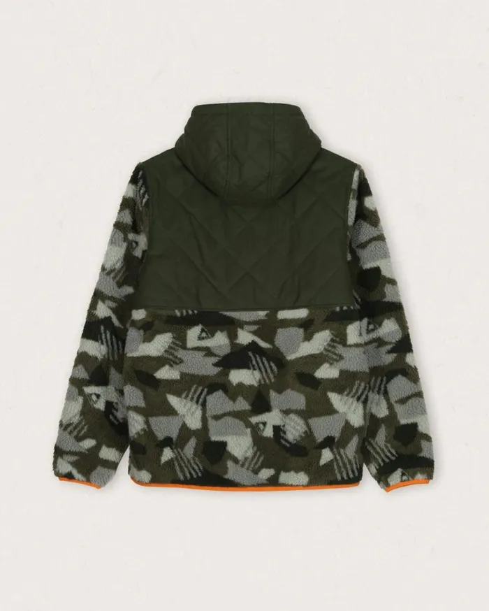 Women Tops Passenger Sefton Recycled DeepPile Sherpa Full Zip Fleece Fir Tree Fir Tree