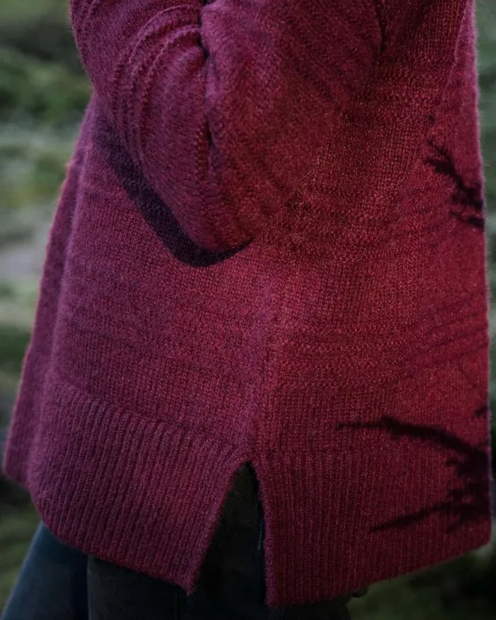 Women Tops Passenger Snug Recycled Polo Neck Knitted Jumper Wine Wine