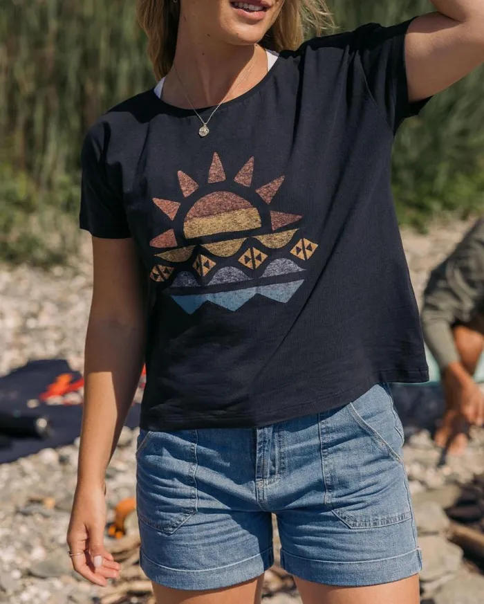 Women Tops Passenger Sunray Recycled Cotton TShirt Black Black