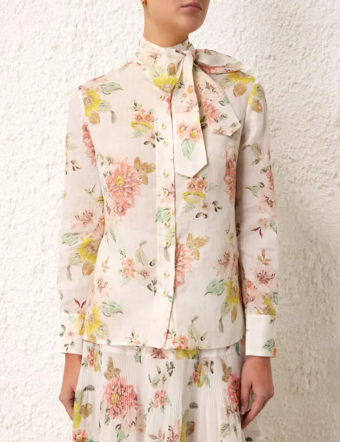 Women Tops Zimmermann Blouse Coral Floral