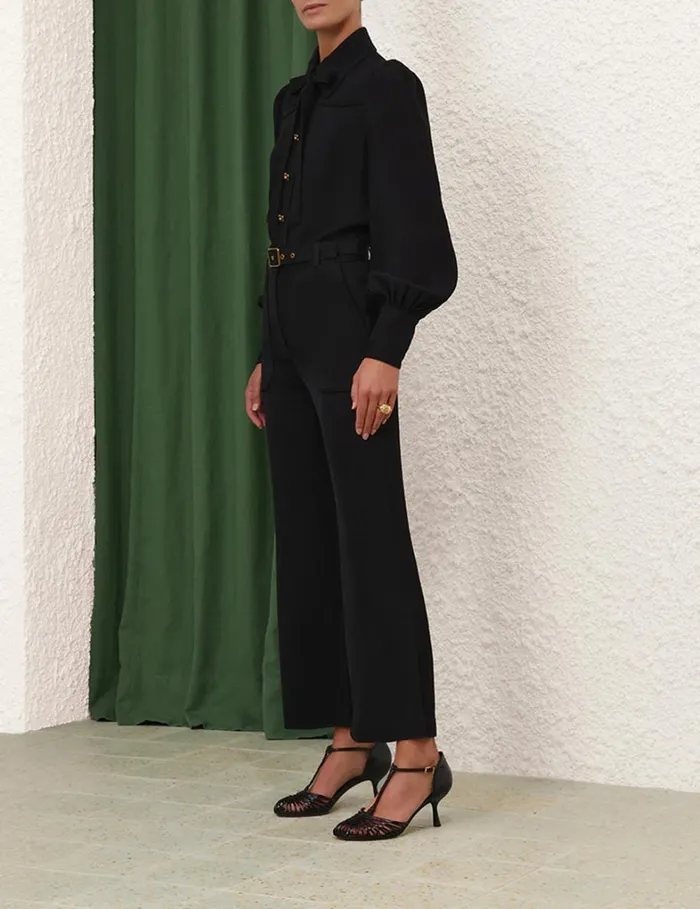 Women Tops Zimmermann Collared Shirt Black