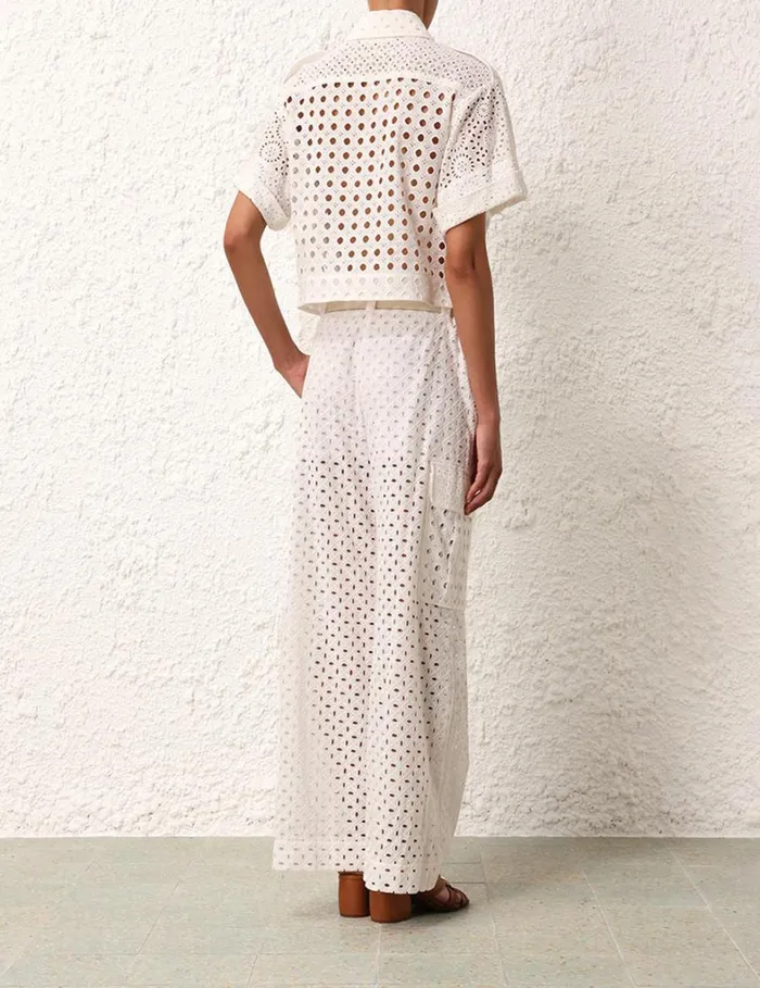 Women Tops Zimmermann Matchmaker Anglaise Shirt Ivory
