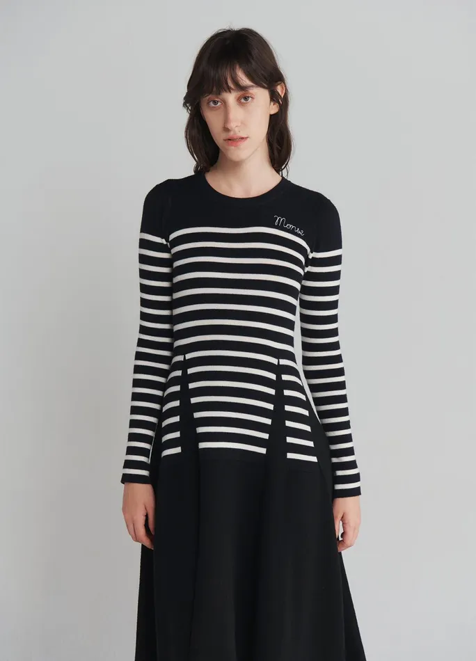 Women Trompe L039oeil Dart Knitted Dress MONSE Knitwear