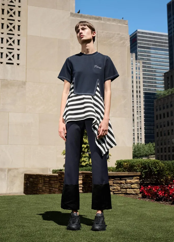 Women Trompe L039oeil Dart TShirt MONSE Tops