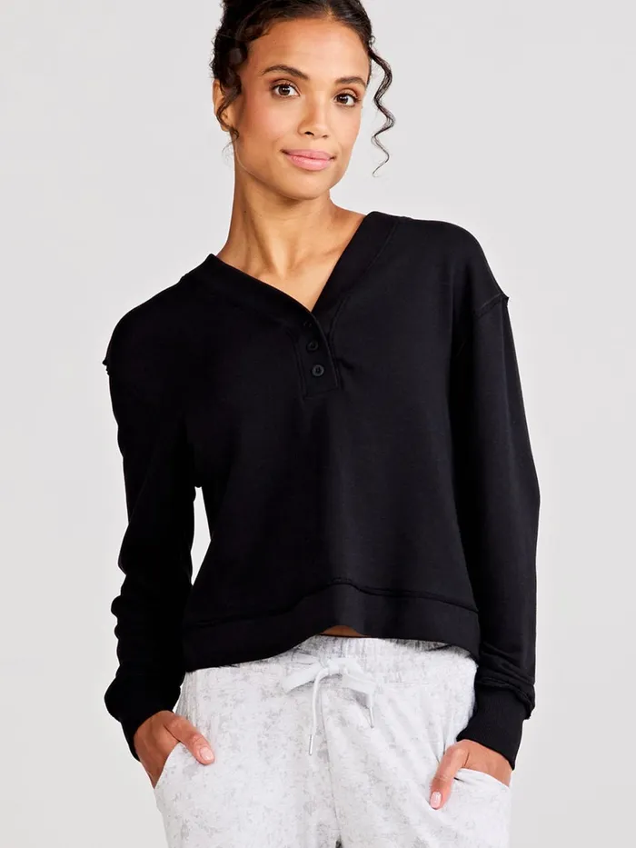Women Varsity Henley Sweatshirt Tasc Performance Sweatshirts Hoodies