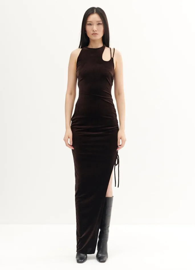 Women Velvet Lace Up Dress MONSE Dresses
