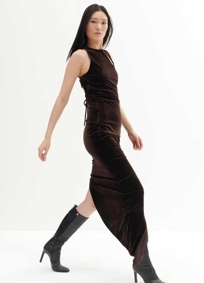 Women Velvet Lace Up Dress MONSE Dresses