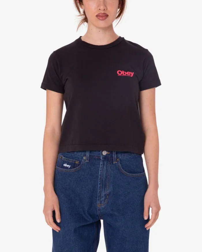 Women VISUAL DESIGN STUDIO KAYLIN TSHIRT Digital Black OBEY Clothing TSHIRTS Women VISUAL DESIGN STUDIO KAYLIN TSHIRT Digital Black OBEY Clothing TSHIRTS