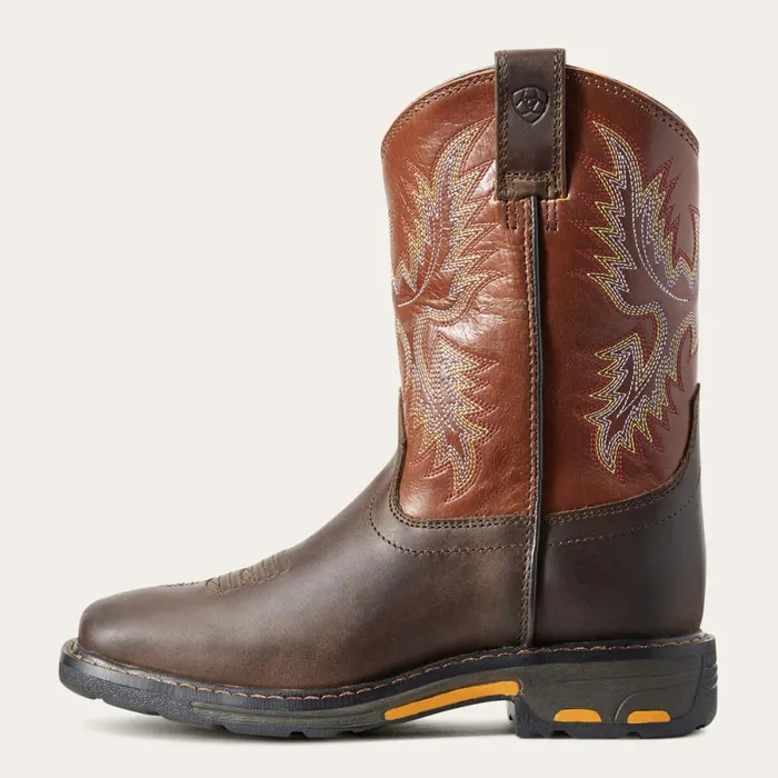WorkHog Wide Square Toe Boot Dark Earth Kids Ariat Big Kids039 Footwear WorkHog Wide Square Toe Boot Dark Earth Kids Ariat Big Kids039 Footwear