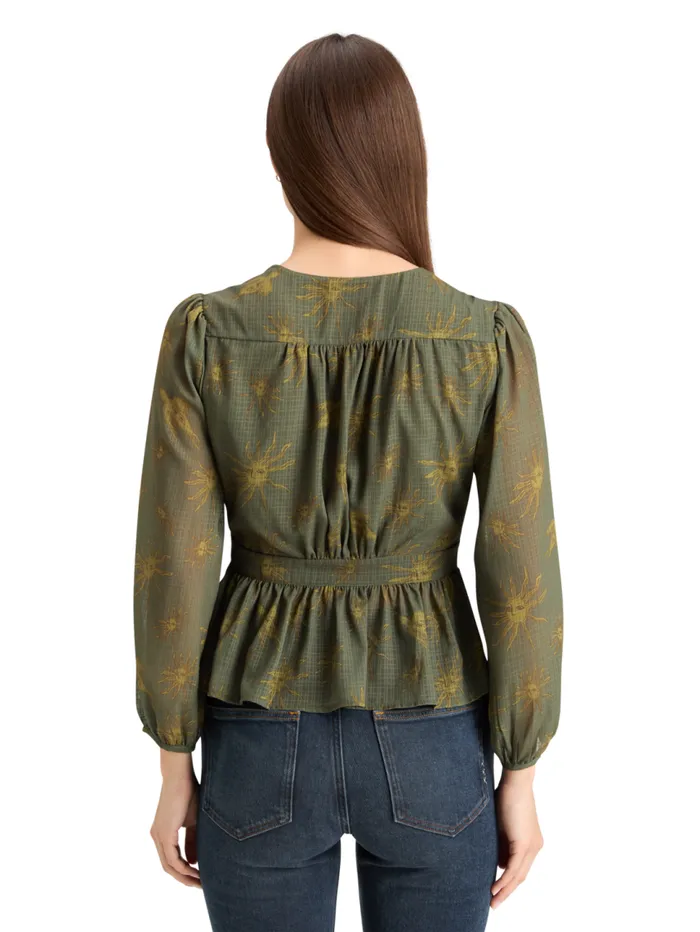 WRAP TOP Mystic Sky Olive Women Scotch and Soda Blouses and Shirts