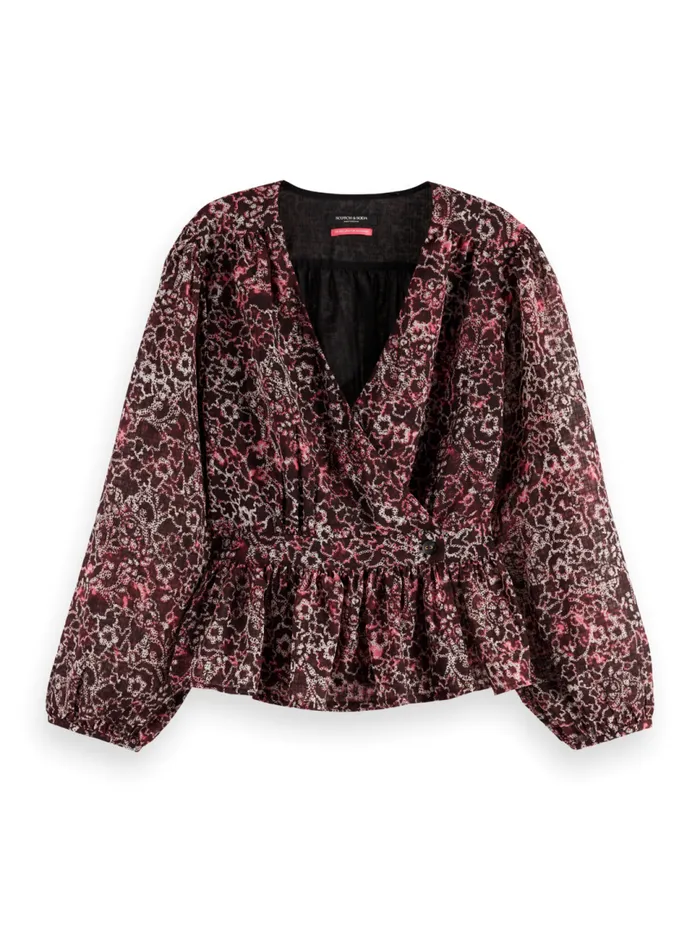WRAP TOP Mystic Sky Olive Women Scotch and Soda Blouses and Shirts