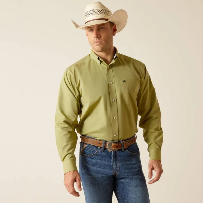 Wrinkle Free Solid Pinpoint Oxford Classic Fit Shirt Sycamore Men Ariat Button Down Shirts
