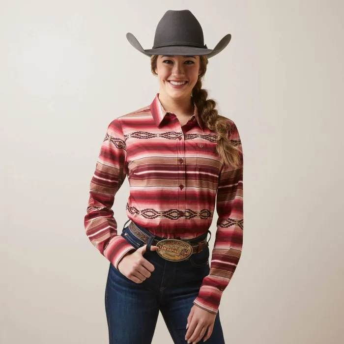 Wrinkle Resist Team Kirby Stretch Shirt Blushing Serape Women Ariat TShirts and Tops