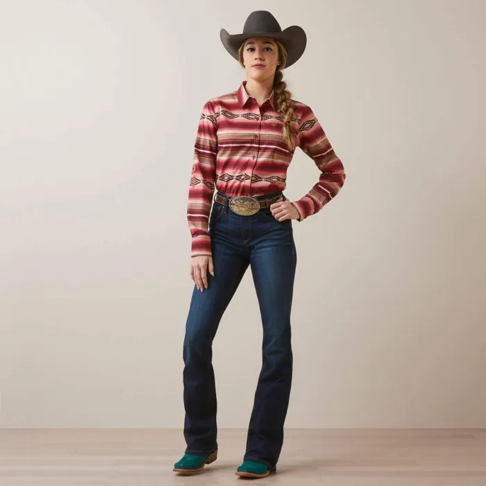 Wrinkle Resist Team Kirby Stretch Shirt Blushing Serape Women Ariat TShirts and Tops Wrinkle Resist Team Kirby Stretch Shirt Blushing Serape Women Ariat TShirts and Tops