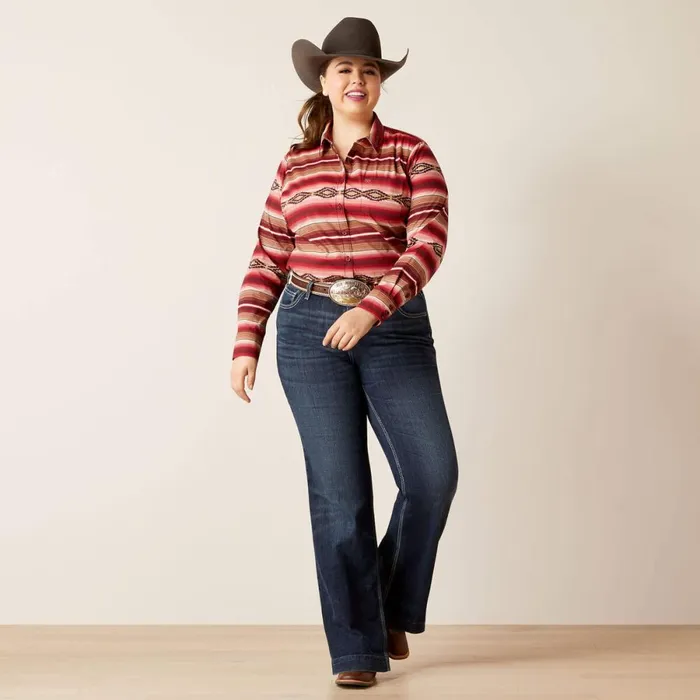 Wrinkle Resist Team Kirby Stretch Shirt Blushing Serape Women Ariat TShirts and Tops Wrinkle Resist Team Kirby Stretch Shirt Blushing Serape Women Ariat TShirts and Tops