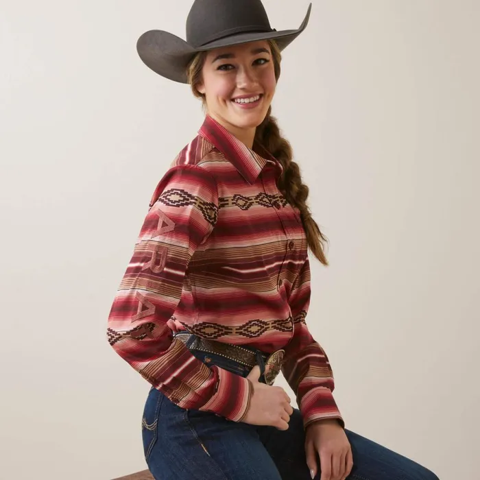 Wrinkle Resist Team Kirby Stretch Shirt Blushing Serape Women Ariat TShirts and Tops Wrinkle Resist Team Kirby Stretch Shirt Blushing Serape Women Ariat TShirts and Tops