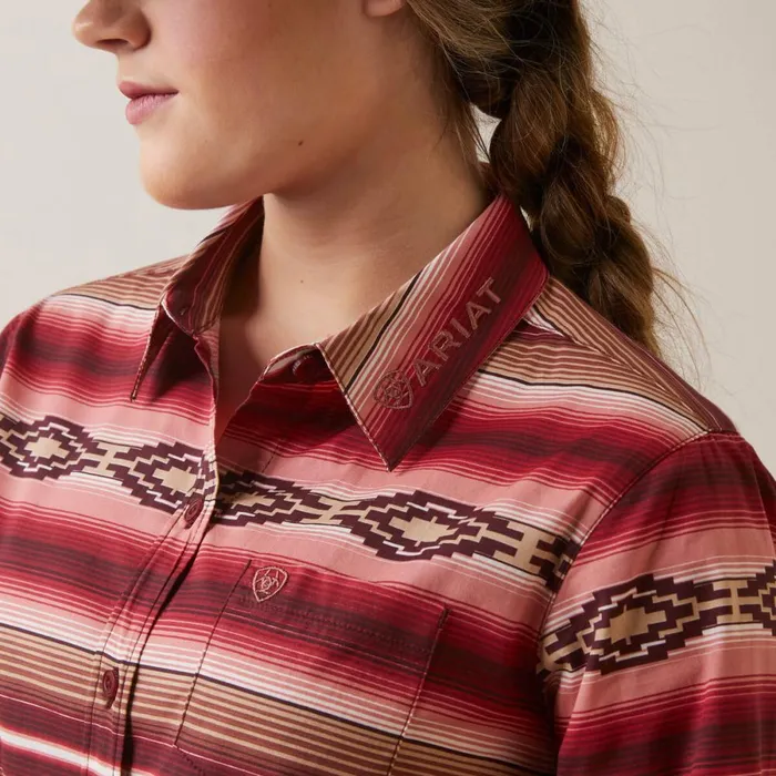 Wrinkle Resist Team Kirby Stretch Shirt Blushing Serape Women Ariat TShirts and Tops Wrinkle Resist Team Kirby Stretch Shirt Blushing Serape Women Ariat TShirts and Tops