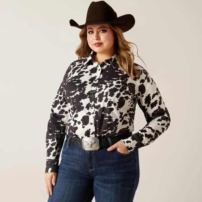 Wrinkle Resist Team Kirby Stretch Shirt Cow Women Ariat TShirts and Tops