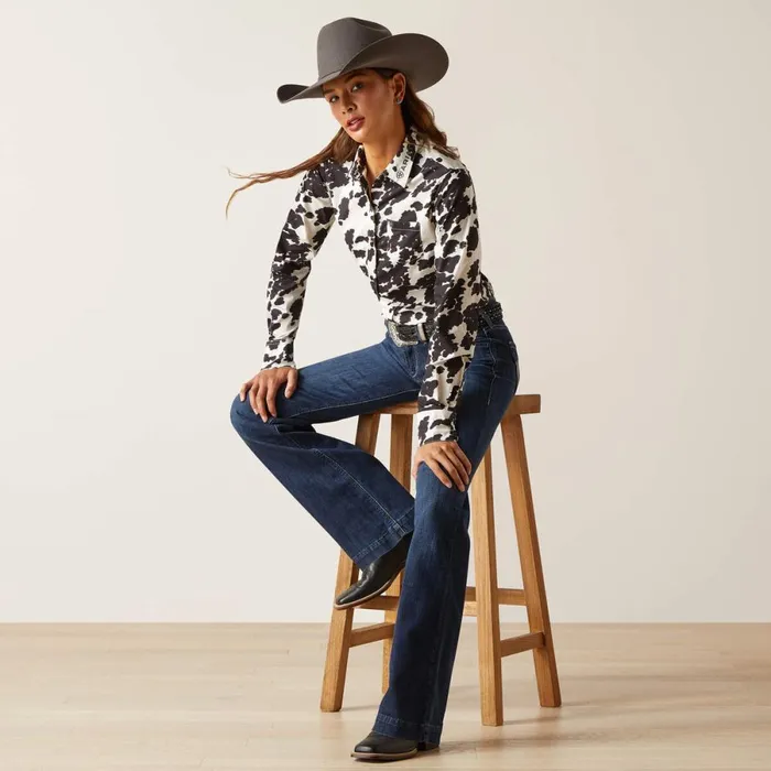 Wrinkle Resist Team Kirby Stretch Shirt Cow Women Ariat TShirts and Tops