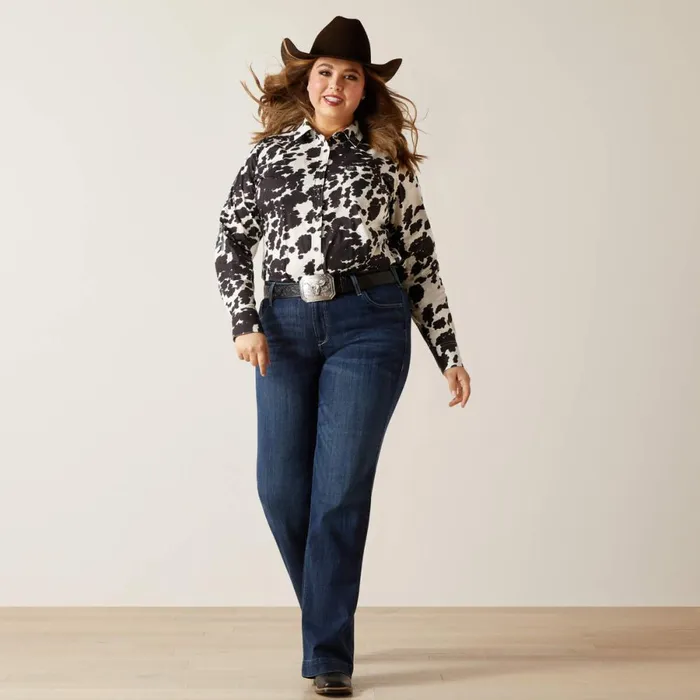 Wrinkle Resist Team Kirby Stretch Shirt Cow Women Ariat TShirts and Tops