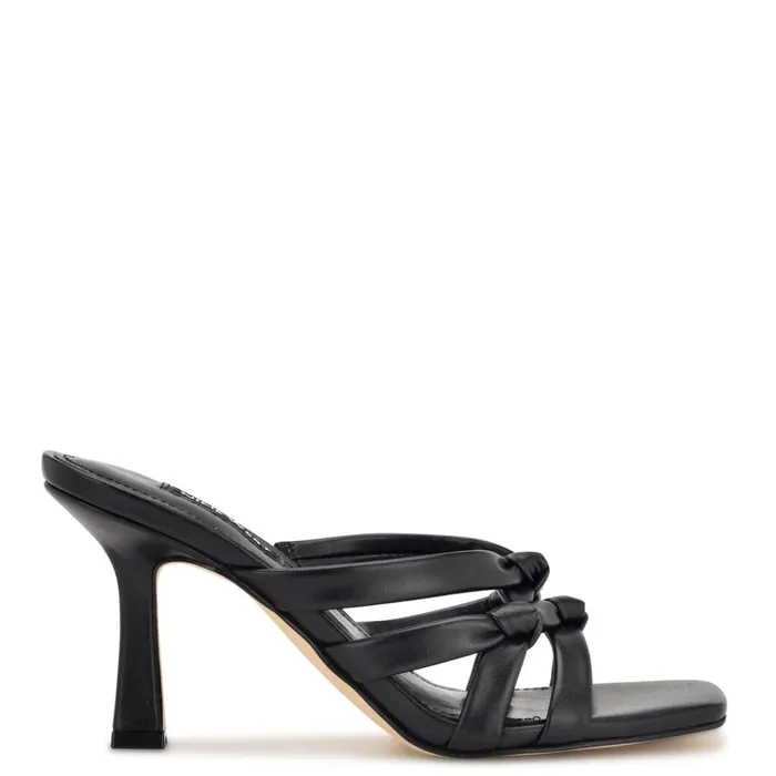 Yeander Heeled Slide Sandals Black Women Nine West Heeled