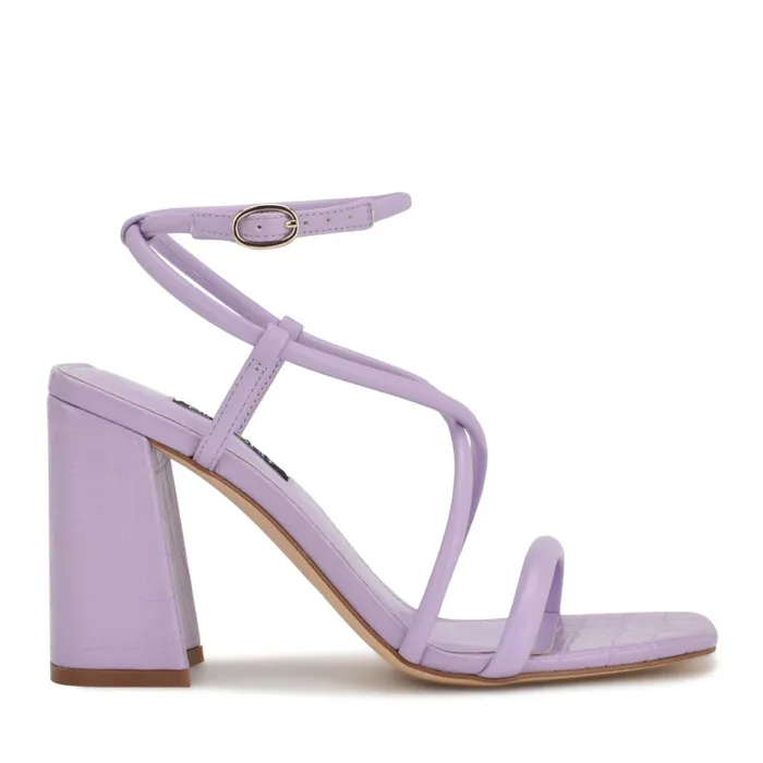Yeera Strappy Heeled Sandals Purple Women Nine West Sandals