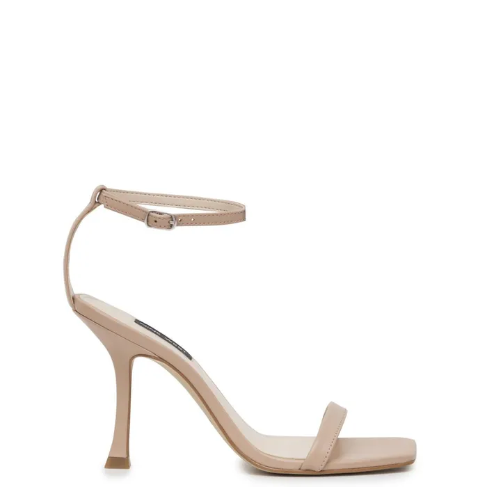 Yess Ankle Strap Sandals Barely Nude Leather Women Nine West Dress