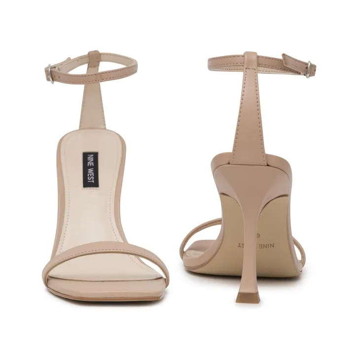 Yess Ankle Strap Sandals Barely Nude Leather Women Nine West Dress Yess Ankle Strap Sandals Barely Nude Leather Women Nine West Dress