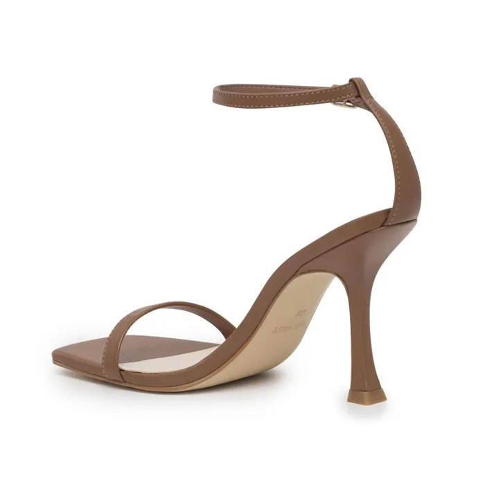 Yess Ankle Strap Sandals Light Brown Leather Women Nine West Dress Yess Ankle Strap Sandals Light Brown Leather Women Nine West Dress