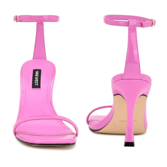 Yess Ankle Strap Sandals Pink Patent Women Nine West High Heels Yess Ankle Strap Sandals Pink Patent Women Nine West High Heels