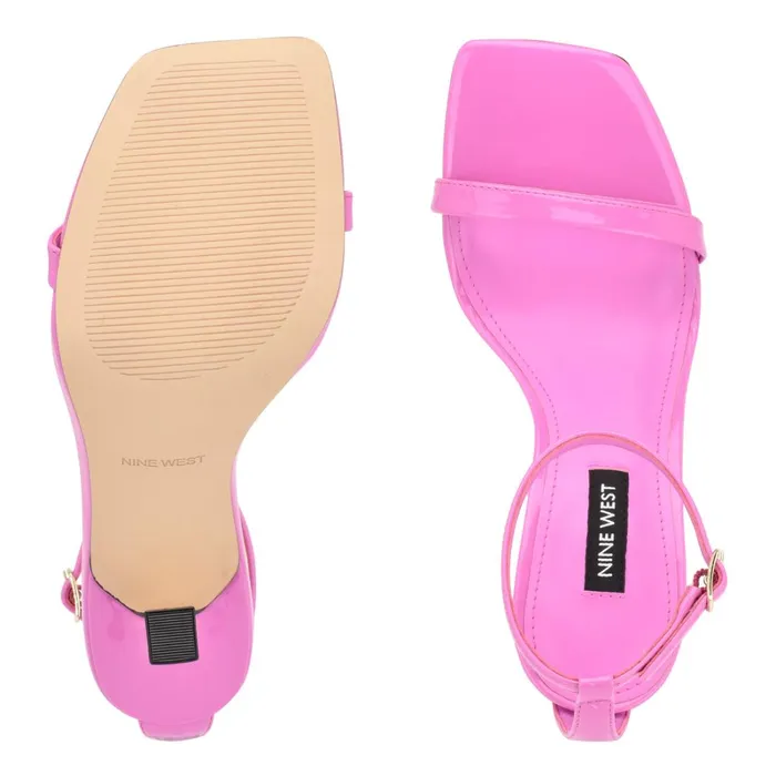 Yess Ankle Strap Sandals Pink Patent Women Nine West High Heels Yess Ankle Strap Sandals Pink Patent Women Nine West High Heels