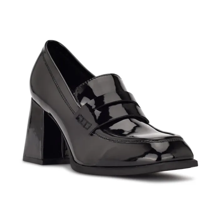 Zest Heeled Loafers Black Patent Women Nine West Loafers and Tailored Flats Zest Heeled Loafers Black Patent Women Nine West Loafers and Tailored Flats