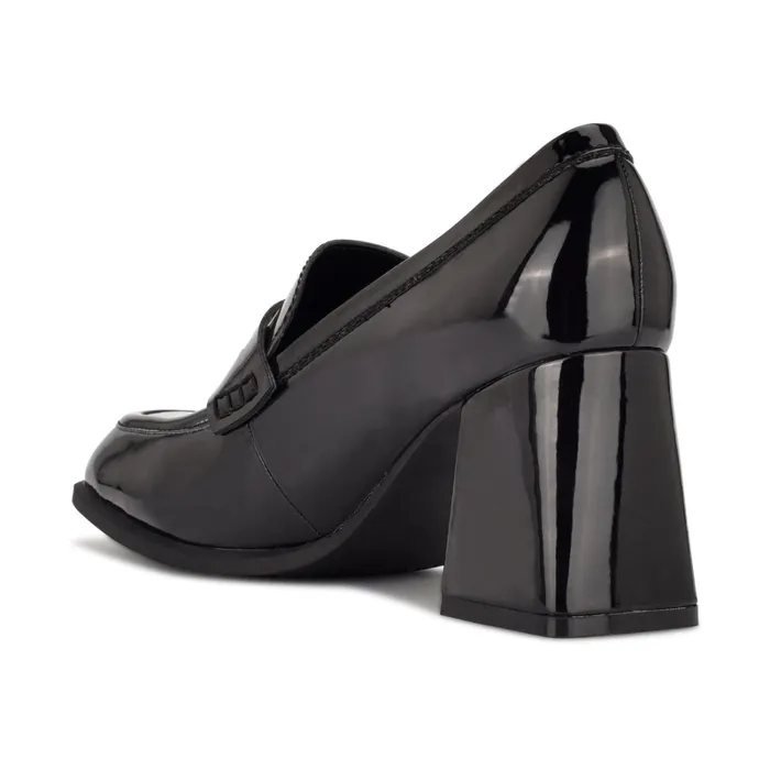 Zest Heeled Loafers Black Patent Women Nine West Loafers and Tailored Flats Zest Heeled Loafers Black Patent Women Nine West Loafers and Tailored Flats